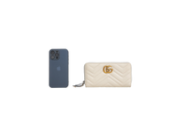 GUCCI WALLET GG MARMONT ZIP AROUND WHITE