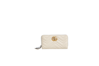 GUCCI WALLET GG MARMONT ZIP AROUND WHITE