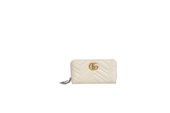 GUCCI WALLET GG MARMONT ZIP AROUND WHITE