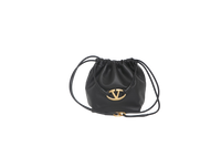 VALENTINO BUCKET POUF VLOGO DRAWSTRIING BLACK