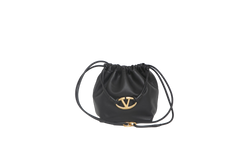 VALENTINO BUCKET POUF VLOGO DRAWSTRIING BLACK