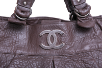 CHANEL LE MARAIS LARGE DISTRESSED LAMBSK IN BROWN
