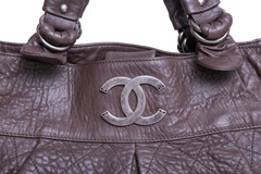 CHANEL LE MARAIS LARGE DISTRESSED LAMBSK IN BROWN