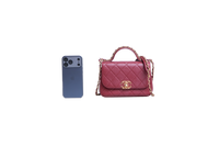 DESAPEGO FABI JUSTUS CHANEL CHAIN AFFINITY TOP HANDLE CALFSKIN BURGUNDY