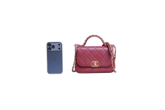 DESAPEGO FABI JUSTUS CHANEL CHAIN AFFINITY TOP HANDLE CALFSKIN BURGUNDY
