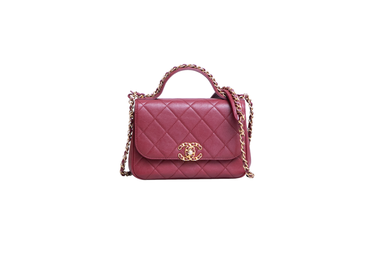 DESAPEGO FABI JUSTUS CHANEL CHAIN AFFINITY TOP HANDLE CALFSKIN BURGUNDY