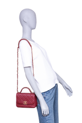 DESAPEGO FABI JUSTUS CHANEL CHAIN AFFINITY TOP HANDLE CALFSKIN BURGUNDY