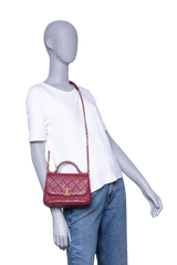 DESAPEGO FABI JUSTUS CHANEL CHAIN AFFINITY TOP HANDLE CALFSKIN BURGUNDY