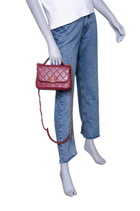 DESAPEGO FABI JUSTUS CHANEL CHAIN AFFINITY TOP HANDLE CALFSKIN BURGUNDY