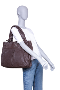 CHANEL LE MARAIS LARGE DISTRESSED LAMBSK IN BROWN