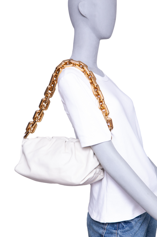 BOTTEGA THE CHAIN POUCH ICE WHITE