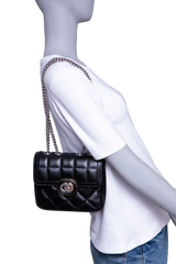 GUCCI MINI DECO QUILTED LEATHER BLACK