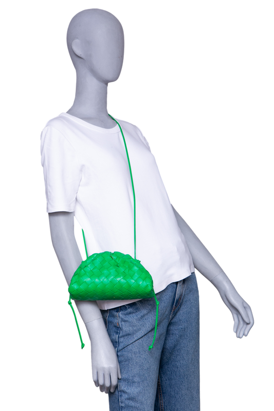 BOTTEGA VENETA MINI POUCH INTRECCIATO PARAKEET