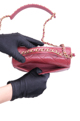 DESAPEGO FABI JUSTUS CHANEL CHAIN AFFINITY TOP HANDLE CALFSKIN BURGUNDY