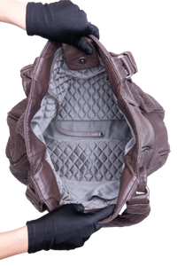 CHANEL LE MARAIS LARGE DISTRESSED LAMBSK IN BROWN