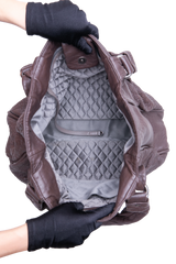 CHANEL LE MARAIS LARGE DISTRESSED LAMBSK IN BROWN