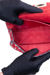 VALENTINO ROCKSTUD SPIKE LEATHER RED