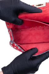 VALENTINO ROCKSTUD SPIKE LEATHER RED
