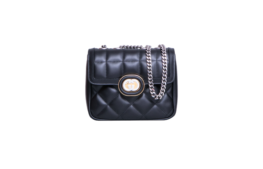 GUCCI MINI DECO QUILTED LEATHER BLACK