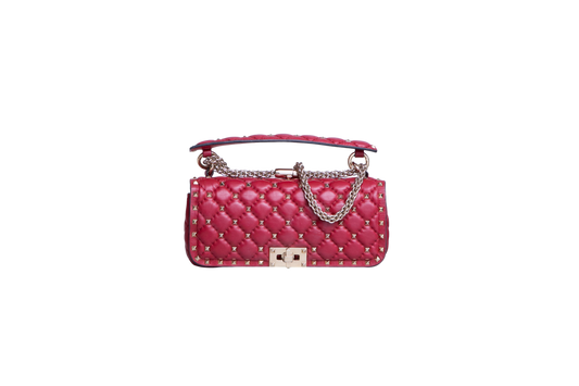 VALENTINO ROCKSTUD SPIKE LEATHER RED