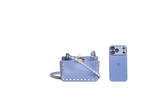 VALENTINO ROCKSTUD PHONE CASE LEATHER BLUE