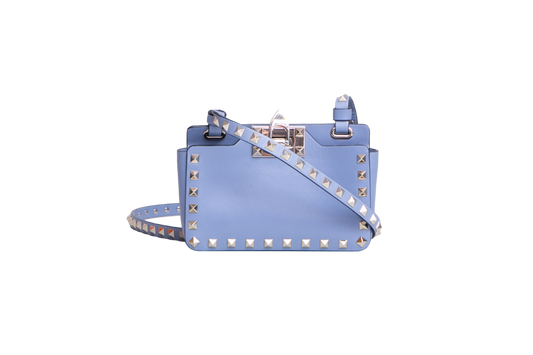 VALENTINO ROCKSTUD PHONE CASE LEATHER BLUE