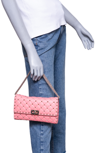 VALENTINO ROCKSTUD SPIKE NAPPA MEDIUM PINK
