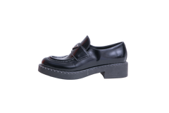 PRADA LOAFER MONOLITH SPAZZOLATO BLACK - 37 1/2 BR