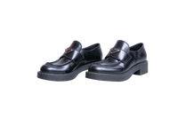 PRADA LOAFER MONOLITH SPAZZOLATO BLACK - 37 1/2 BR