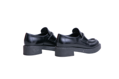 PRADA LOAFER MONOLITH SPAZZOLATO BLACK - 37 1/2 BR