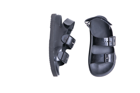 GUCCI SANDAL MINI DOUBLE G RUBBER BLACK - 35 BR