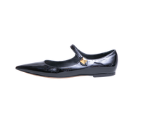 VALENTINO BALLET FLATS TIPTOE PATENT BLACK - 37 BR