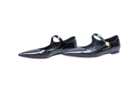 VALENTINO BALLET FLATS TIPTOE PATENT BLACK - 37 BR