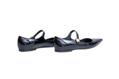 VALENTINO BALLET FLATS TIPTOE PATENT BLACK - 37 BR