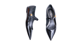 VALENTINO BALLET FLATS TIPTOE PATENT BLACK - 37 BR