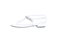 MIU MIU SANDAL FLAT CHAIN LINK PATENT WHITE - 36 BR