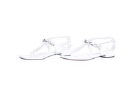 MIU MIU SANDAL FLAT CHAIN LINK PATENT WHITE - 36 BR