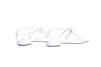 MIU MIU SANDAL FLAT CHAIN LINK PATENT WHITE - 36 BR