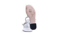 MIU MIU SANDAL FLAT CHAIN LINK PATENT WHITE - 36 BR