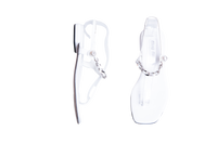 MIU MIU SANDAL FLAT CHAIN LINK PATENT WHITE - 36 BR