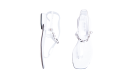 MIU MIU SANDAL FLAT CHAIN LINK PATENT WHITE - 36 BR