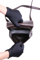CHANEL VINTAGE QUILTED ENVELOPE FLAP LAMBSKIN BROWN