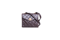 CHANEL VINTAGE QUILTED ENVELOPE FLAP LAMBSKIN BROWN