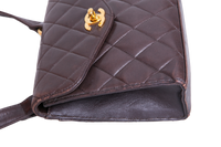 CHANEL VINTAGE QUILTED ENVELOPE FLAP LAMBSKIN BROWN