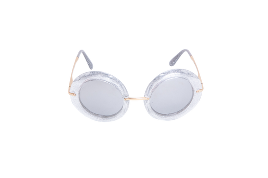D&G ROUND CRYSTAL/GLITTER SILVER ACETATE