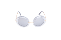D&G ROUND CRYSTAL/GLITTER SILVER ACETATE