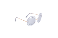 D&G ROUND CRYSTAL/GLITTER SILVER ACETATE