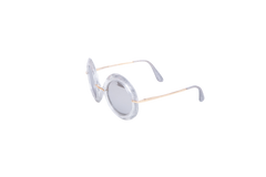 D&G ROUND CRYSTAL/GLITTER SILVER ACETATE