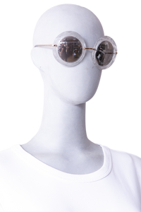 D&G ROUND CRYSTAL/GLITTER SILVER ACETATE