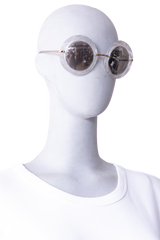 D&G ROUND CRYSTAL/GLITTER SILVER ACETATE